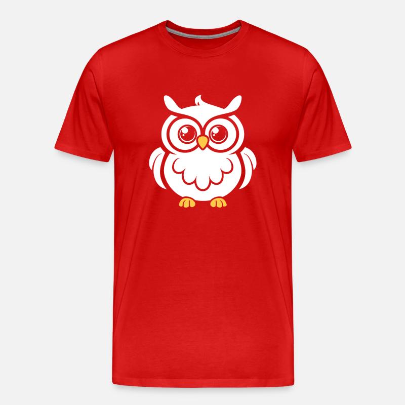 Eule - Männer Premium Bio T-Shirt - Rot