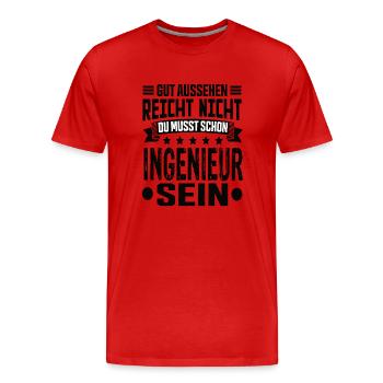Ingenieur - Männer Premium Bio T-Shirt - Rot - Vorne - Damien (186cm)