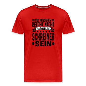 Schreiner Schreinermeister Schreinerei Schreiner - Männer Premium Bio T-Shirt - Rot - Vorne - Damien (186cm)
