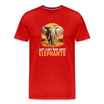 Elephant Elephant - Men's Premium Organic T-Shirt - red - Front - Damien (186cm)