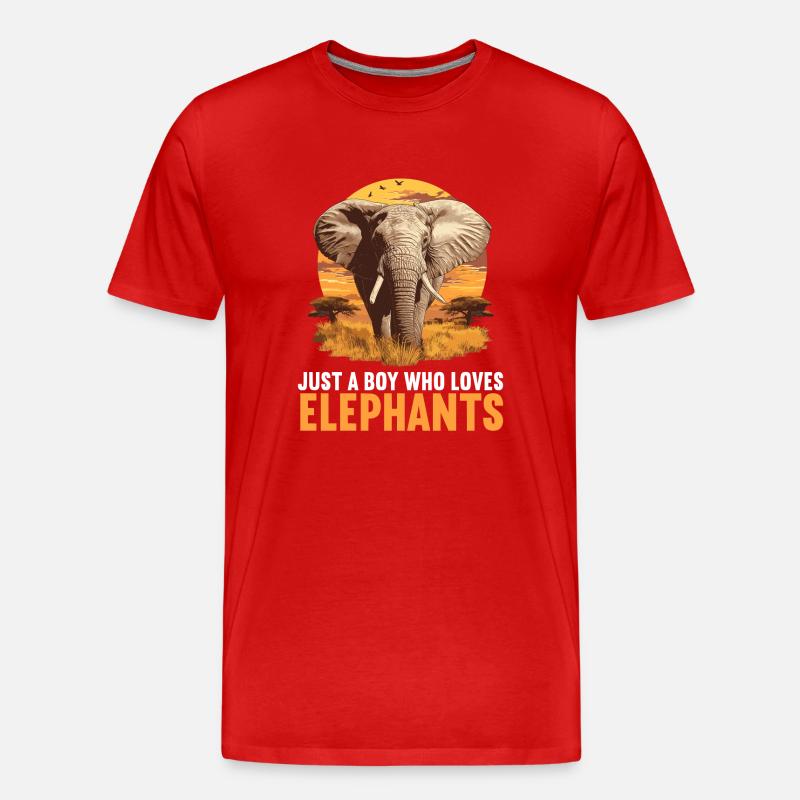 Elefanten Elefant - Männer Premium Bio T-Shirt - Rot