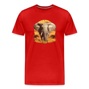 Elephant Elephant - Men's Premium Organic T-Shirt - red - Front - Damien (186cm)