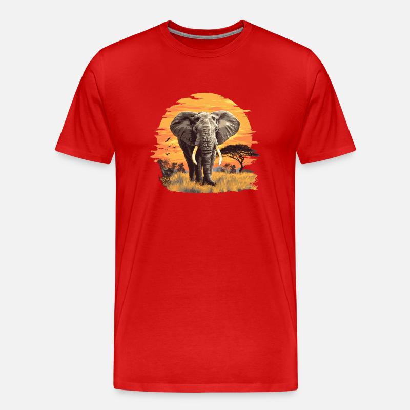 Elefanten Elefant - Männer Premium Bio T-Shirt - Rot