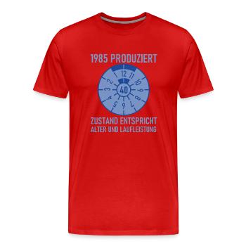HU Zustand entspricht Alter und Laufleistung Autol - Männer Premium Bio T-Shirt - Rot - Vorne - Damien (186cm)