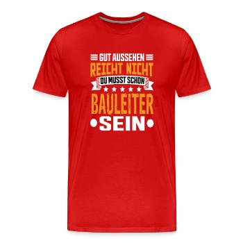 Directeur de la construction Gestion de la construction Meilleur directeur de la construction - T-shirt bio Premium Homme - rouge - Devant - Damien (186cm)