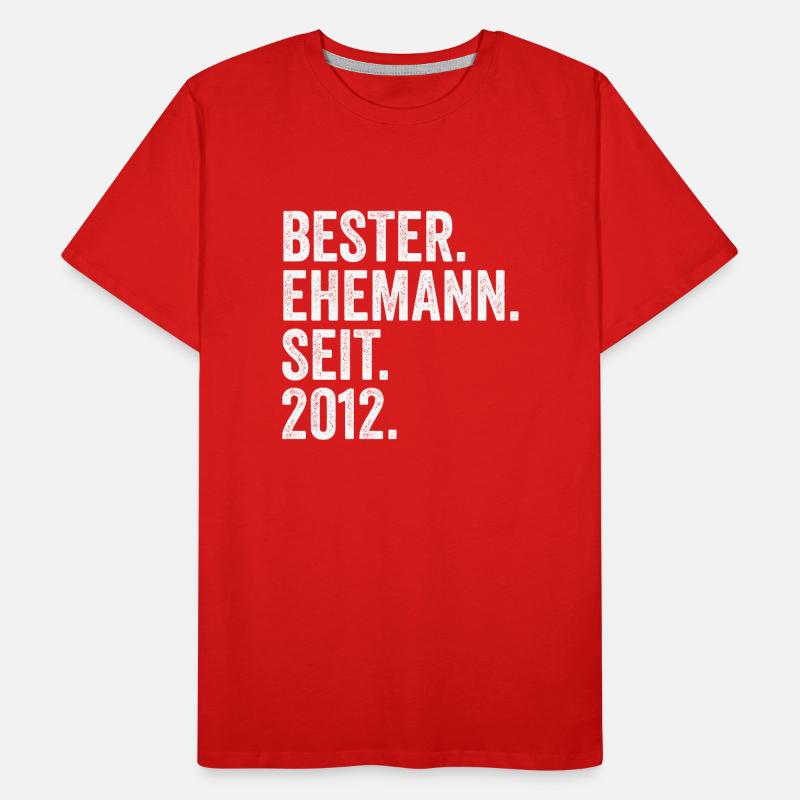 Valentinstag Bester Ehemann Seit 2012 Männer Premium Bio T-Shirt