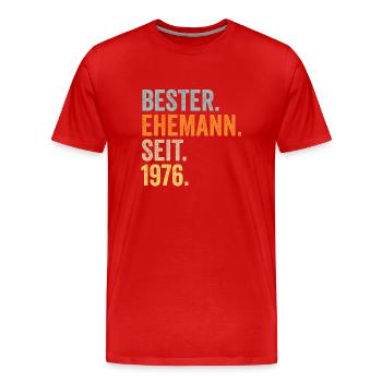 Valentine's Day Best Husband Since 1976 - Men's Premium Organic T-Shirt - red - Front - Damien (186cm)