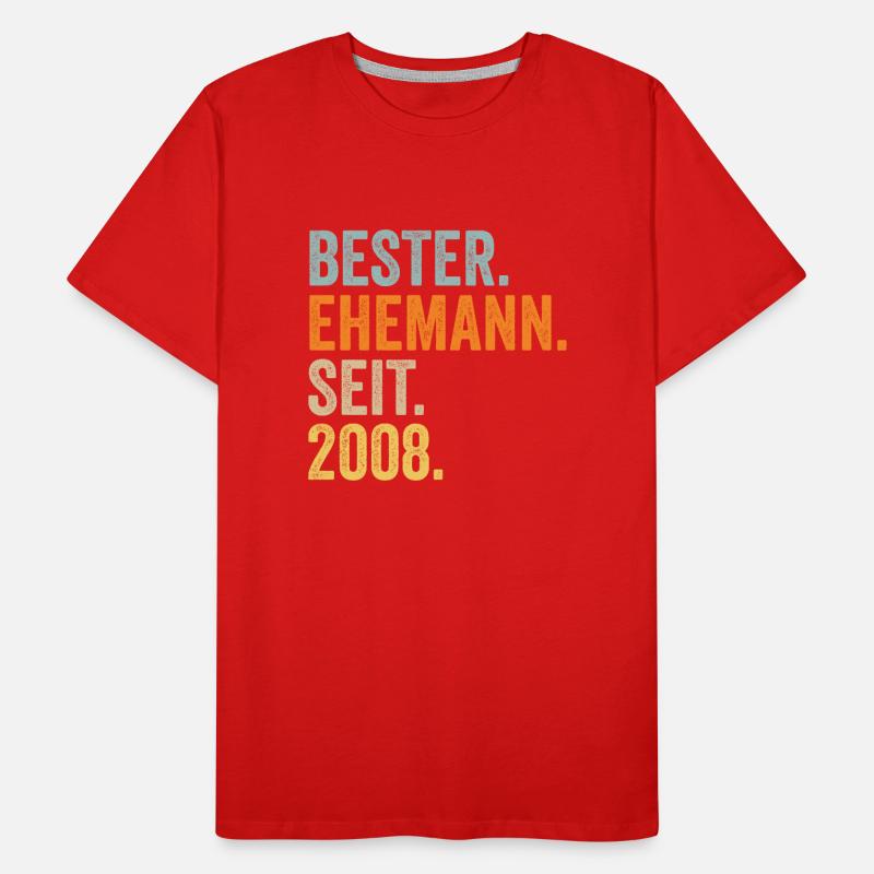 Valentinstag Bester Ehemann Seit 2008 Männer Premium Bio T-Shirt