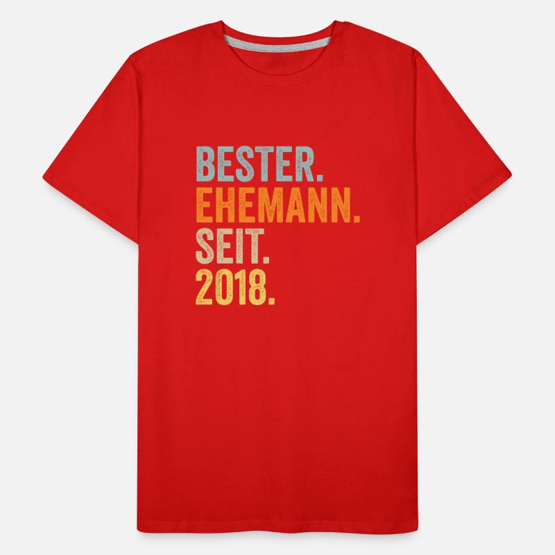 Valentinstag Bester Ehemann Seit 2018 Männer Premium Bio T-Shirt