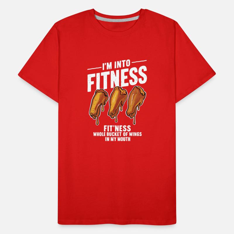 Ailes de poulet Aile de poulet cuit chaud Restauration rapide T-shirt bio Premium Homme
