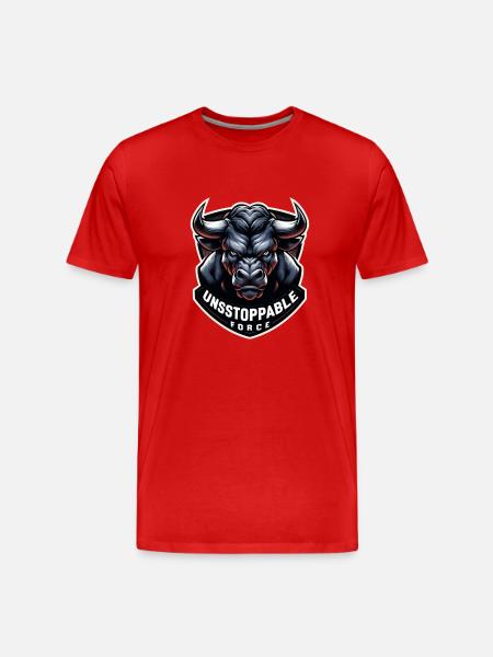 Unstoppable Force - Männer Premium Bio T-Shirt - Rot