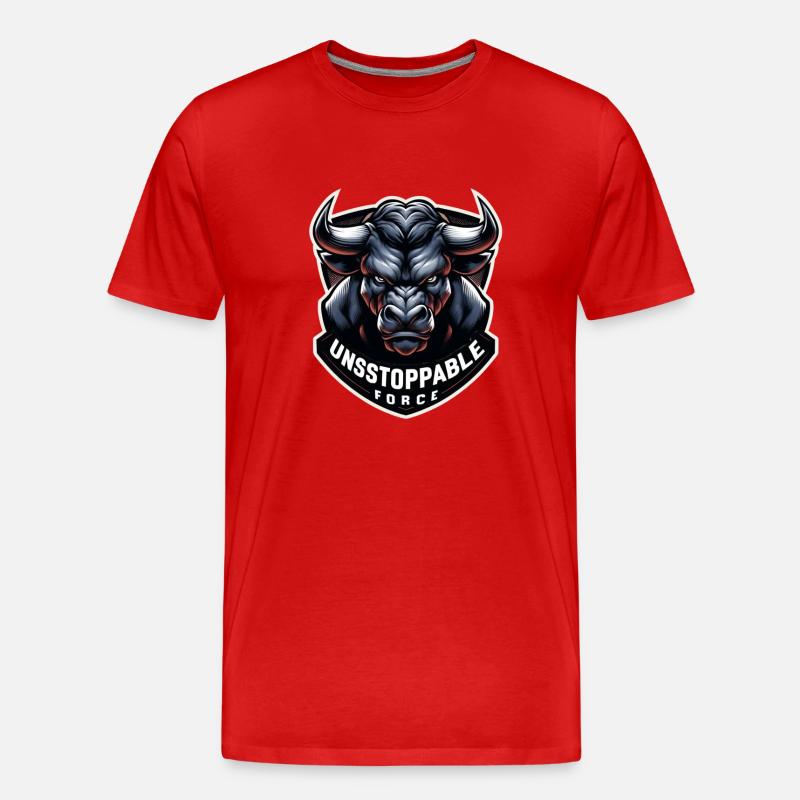 Unstoppable Force - Männer Premium Bio T-Shirt - Rot