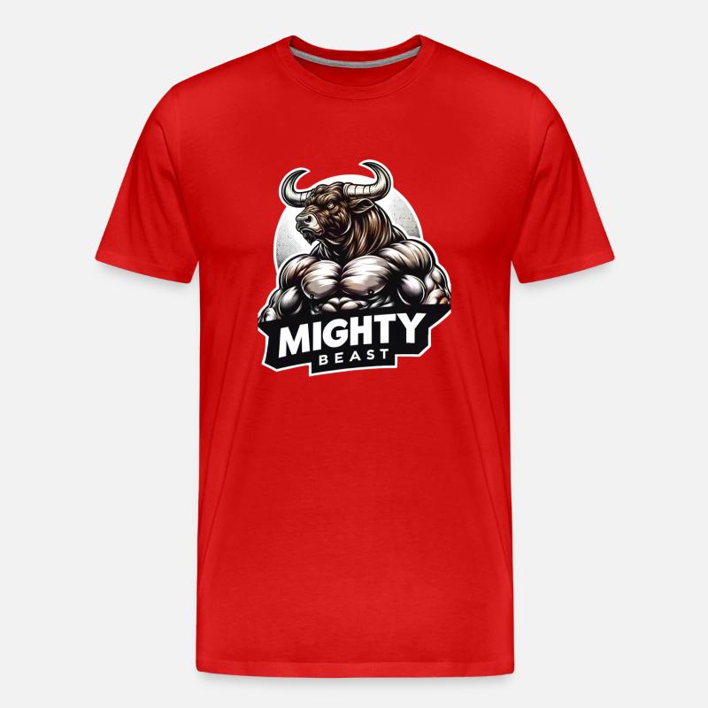 Mighty Beast - Männer Premium Bio T-Shirt - Rot