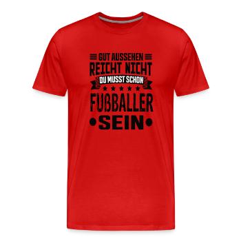 Joueur de football Football Team Football Jeu de football - T-shirt bio Premium Homme - rouge - Devant - Damien (186cm)