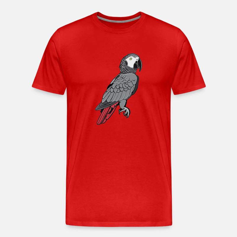 Graupapageien Graupapagei - Männer Premium Bio T-Shirt - Rot