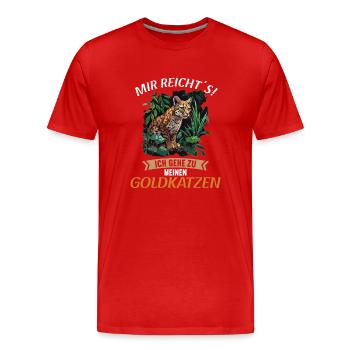 Chats dorés Chat doré - T-shirt bio Premium Homme - rouge - Devant - Damien (186cm)