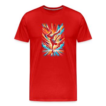 Cartwheeling Gymnastique Gymnaste Costume Roue de charrette - T-shirt bio Premium Homme - rouge - Devant - Damien (186cm)