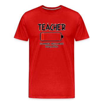 Batterie d’enseignant vide en été - T-shirt bio Premium Homme - rouge - Devant - Damien (186cm)