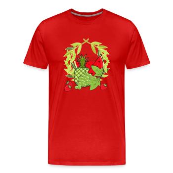 Summer Summertime Fruit Fruit Fruits Vegetarian - Men's Premium Organic T-Shirt - red - Front - Damien (186cm)