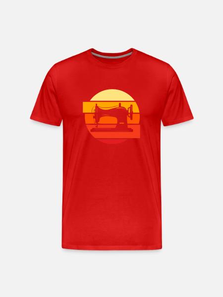 Sewing Machine Seamstress Retro - Men's Premium Organic T-Shirt - red