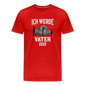 Je serai père en 2025 - T-shirt bio Premium Homme - rouge - Devant - Damien (186cm)