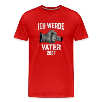 I'm going to be a father in 2027 - Men's Premium Organic T-Shirt - red - Front - Damien (186cm)