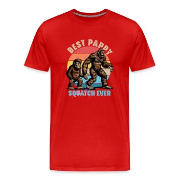 Meilleur Pappy Squatch de tous les temps - T-shirt bio Premium Homme - rouge - Devant - Damien (186cm)