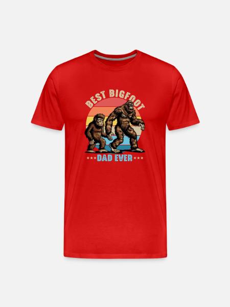 Best Bigfoot Dad Ever - Men's Premium Organic T-Shirt - red