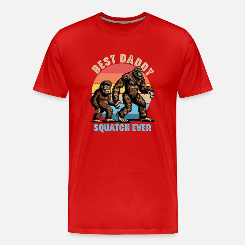 Best Daddy Squatch Ever - Men's Premium Organic T-Shirt - red