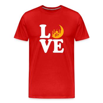 Muslim Islam Moslem Muslima Eid Mubarak - Men's Premium Organic T-Shirt - red - Front - Damien (186cm)