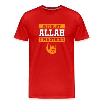 Muslim Islam Moslem Muslima Eid Mubarak Allah - Men's Premium Organic T-Shirt - red - Front - Damien (186cm)