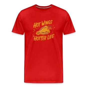 Hot Chicken Wings Spicy Wings Buffalo Wings - Männer Premium Bio T-Shirt - Rot - Vorne - Damien (186cm)