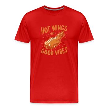 Hot Chicken Wings Spicy Wings Buffalo Wings - Männer Premium Bio T-Shirt - Rot - Vorne - Damien (186cm)