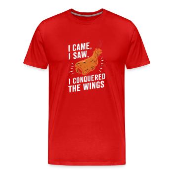 Hot Chicken Wings Spicy Wings Buffalo Wings - Männer Premium Bio T-Shirt - Rot - Vorne - Damien (186cm)