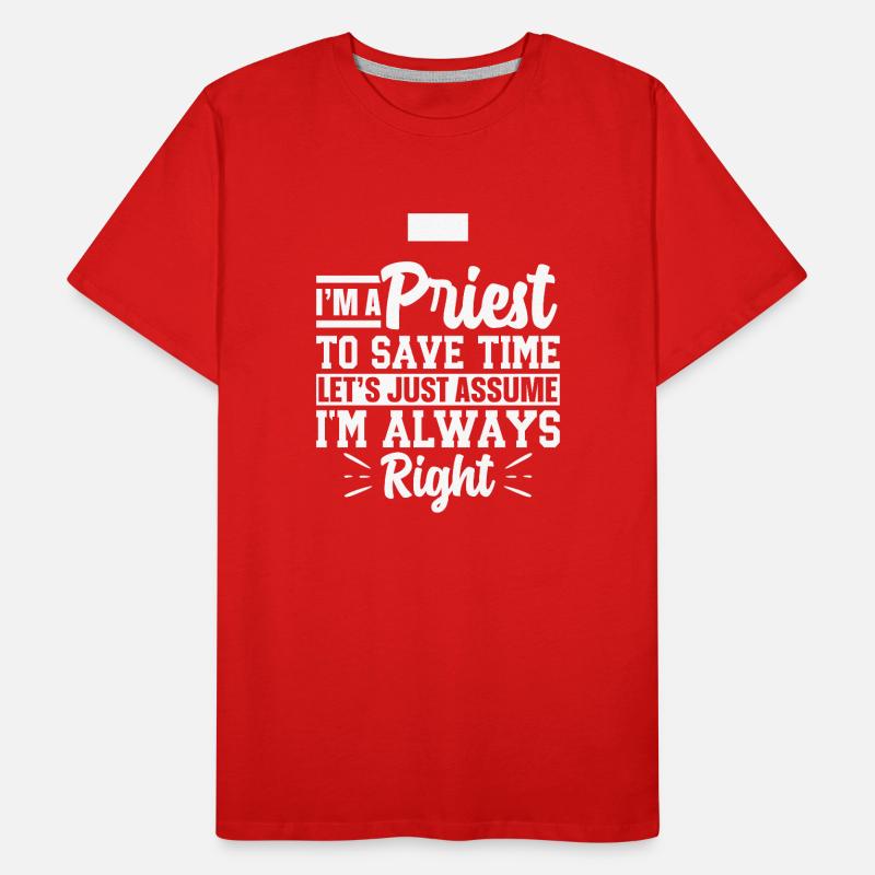 Priest Catholic Christian priest Men's Premium Organic T-Shirt