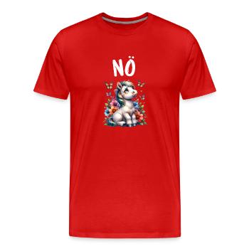 Cheval Drôle Dicton Non pour les amoureux des chevaux - T-shirt bio Premium Homme - rouge - Devant - Damien (186cm)