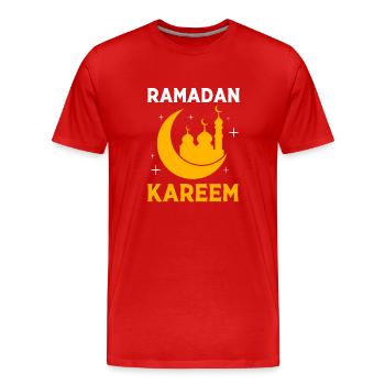 Muslim Islam Moslem Muslima Eid Mubarak - Men's Premium Organic T-Shirt - red - Front - Damien (186cm)