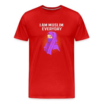 Muslim Islam Moslem Muslima Eid Mubarak - Men's Premium Organic T-Shirt - red - Front - Damien (186cm)