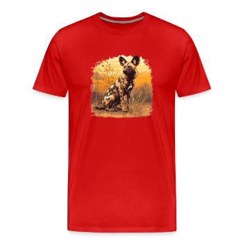 Chiens sauvages Chien sauvage - T-shirt bio Premium Homme - rouge - Devant - Damien (186cm)