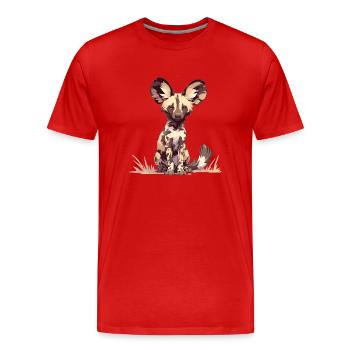 Chiens sauvages Chien sauvage - T-shirt bio Premium Homme - rouge - Devant - Damien (186cm)