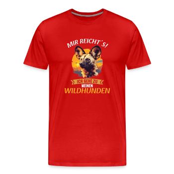Chiens sauvages Chien sauvage - T-shirt bio Premium Homme - rouge - Devant - Damien (186cm)