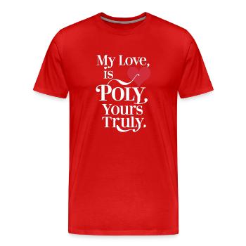 Polyamoröse Gemeinschaft Polyamorous Parenting - Männer Premium Bio T-Shirt - Rot - Vorne - Damien (186cm)