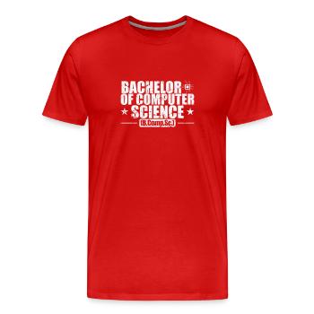 Licence en informatique - T-shirt bio Premium Homme - rouge - Devant - Damien (186cm)