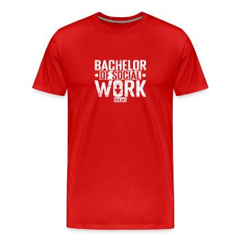 Baccalauréat en travail social en travail communautaire - T-shirt bio Premium Homme - rouge - Devant - Damien (186cm)