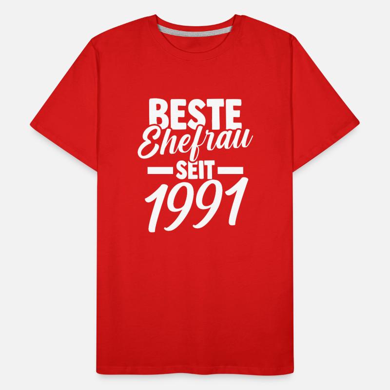 Valentinstag Beste Ehefrau Seit 1991 Männer Premium Bio T-Shirt