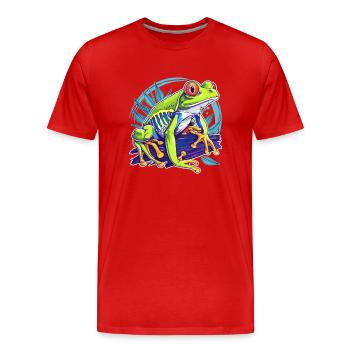 Tree Frog Baumfrösche Baumfrosch - Men's Premium Organic T-Shirt - red - Front - Damien (186cm)