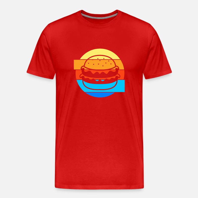 Cheeseburger Burger - Männer Premium Bio T-Shirt - Rot