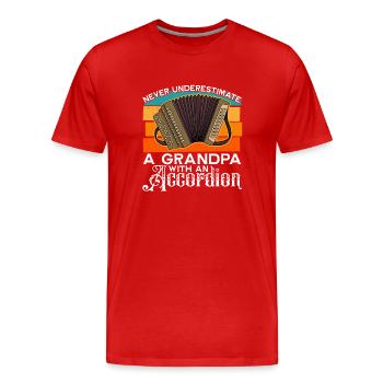 Volksmusik Musikinstrument Akkordeon Musik - Männer Premium Bio T-Shirt - Rot - Vorne - Damien (186cm)