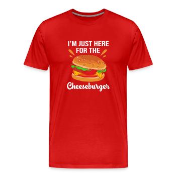 Burger au fromage - T-shirt bio Premium Homme - rouge - Devant - Damien (186cm)