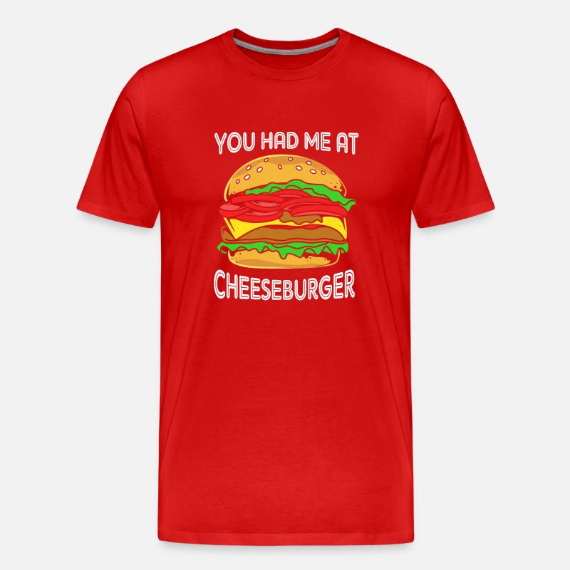 Cheeseburger Burger - Männer Premium Bio T-Shirt - Rot